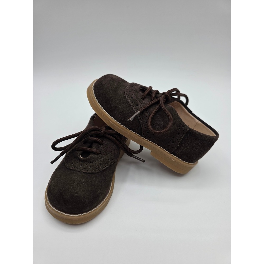 Baby Gap Toddler Brown Suede Oxford Brogue Dress Shoes Size 6 Boys